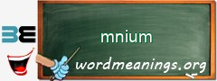 WordMeaning blackboard for mnium